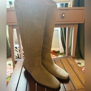 Madewell Tan Suede Over the Knee Boots